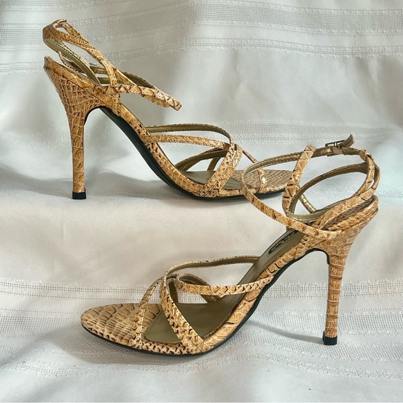 SALE 1/2 OFF Michael Antonio Reptile Ankle‎ Strap Heels Sandals Sz 7 NIB - Picture 4 of 15